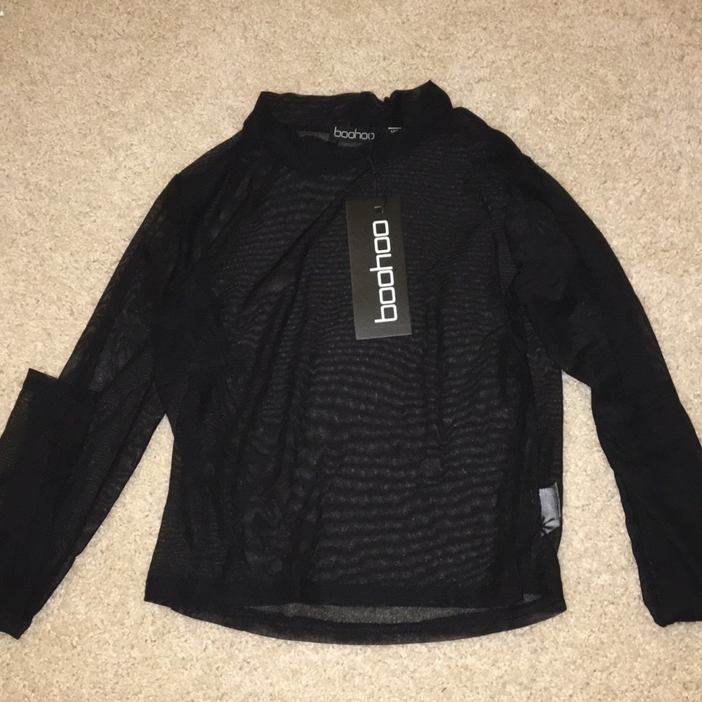 Shear black crop top